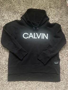 Calvin Klein Black Sweater with Bold White CALVIN Print